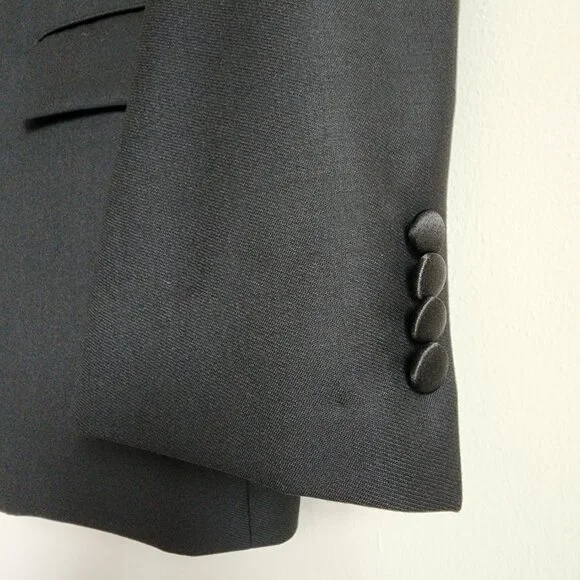 42R Tuxedo Jacket Black Jos A Bank Peak Lapel Reserve Italian Wool New 1 Button